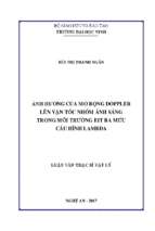 Ảnh hưởng của mở rộng doppler lên vận tốc nhóm ánh sáng trong môi trường eit ba mức cấu hình lambda   