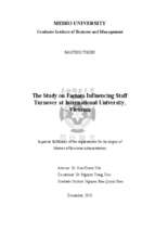 The study on factors influencing staff  turnover at international university, vietnam