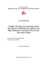 Nghiên cứu khả năng hấp phụ crom(iii), crom(vi) trên mangan dioxit gắn trên chitosan   ứng dụng xử lý  nước thải chứa crom