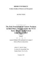 The risk precautions of cashew products  in binh phuoc province under the wto  entry process in the period from 2011 to 2015