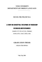 A study on conceptual metaphors of friendship in english and vietnamses=nghiên cứu về các ẩn dụ tình bạn trong tiếng anh và tiếng việt   