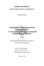 Total quality management in the banking industry     a case study of joint stock commercial bank of  viet nam