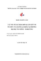 Các yếu tố tác động đến sự gắn kết vớ tổ chức của người lao động tại trường đại học tài chính marketing