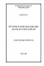 Âm hưởng nữ quyền trong truyện ngắn các nhà văn nữ thời kỳ đổi mới 