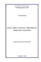 Ẩn dụ ý niệm và hoán dụ ý niệm tình yêu trong thơ xuân quỳnh   