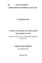 A study on english and vietnamese metaphors of life = nghiên cứu về các ẩn dụ cuộc đời trong tiếng anh và tiếng việt   