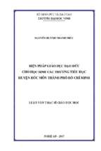 Biện pháp giáo dục đạo đức cho học sinh các trường tiểu học huyện hóc môn thành phố hồ chí minh   