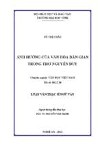 Ảnh hưởng của văn hóa dân gian trong thơ nguyễn duy   