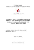 Đánh giá hiện trạng môi trường và đề xuất giải pháp kiểm soát ô nhiễm môi trường khu công nghiệp tân hương, tỉnh tiền giang   