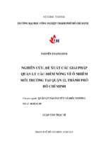 Nghiên cứu, đề xuất các giải pháp quản lý các điểm nóng về ô nhiễm môi trường tại quận 12,tp. hồ chí minh   