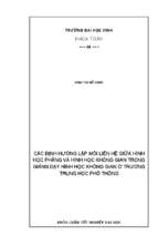 Các định hướng lập mối liên hệ giữa hình học phẳng và hình học không gian trong giảng dạy hình học không gian ở trường trung học phổ thông 