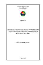 Ảnh hưởng của thời gian bảo quản đến chất lượng dinh dưỡng của thức ăn cho lợn từ 20 ngày tuổi đến 30 kg   