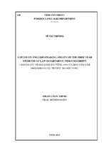 A study on english speaking ability of the first year students at law department, vinh university = nghiên cứu về khả năng nói tiếng anh của sinh viên năm nhất khoa luật, trường  đại học vinh   