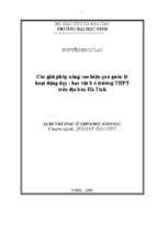 Các giải pháp nâng cao hiệu quả quản lí hoạt động dạy   học vật lí ở trường thpt trên địa bàn hà tĩnh 