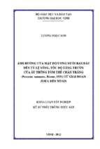 Ảnh hưởng của mật độ ương nuôi ban đầu đến tỷ lệ sống, tốc độ tăng trưởng của ấu trùng tôm thẻ chân trắng (penaeus vanname, boone, 1931)từ giai đoạn zoea đến mysis   