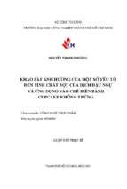 Khảo sát ảnh hưởng của một số yếu tố đến tính chất bọt của dịch đậu ngự và ứng dụng vào chế biến bánh cupcake không trứng   