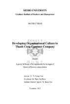 Developing organizational culture in  thanh cong garment company