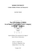 The effectiveness of hrm in an import export  joint stock company in hcmc – cosimex