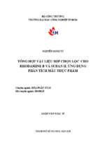 Tổng hợp vật liệu mip chọn lọc cho rhodamine và sudan ii, ứng dụng phân tích mẫu thực phẩm