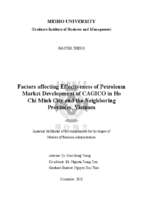 Factors affecting effectiveness of petroleum  market development of cagico in ho  chi minh city and the neighboring  provinces, vietnam    masters of business administration