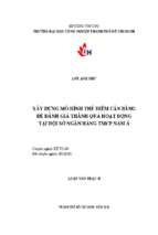 Xây dựng mô hình thẻ điểm cân bằng để đánh giá thành quả hoạt động tại hội sở ngân hàng tmcp nam á