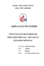 Tính toán ngắn mạch trong hệ thống điện miền nam   việt nam sử dụng phần mềm etap   