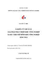 Nghiên cứu đề xuất giải pháp phát triển khu công nghiệp sa đéc theo mô hình khu công nghiệp sinh thái