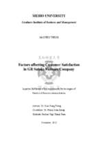 Factors affecting customer satisfaction  in gr satake vietnam company