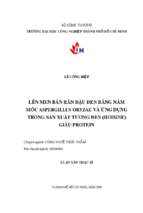 Lên men bán rắn đậu đen bằng nấm mốc aspergillus oryzae và ứng dụng trong sản xuất tương đen (hoisine) giàu protein  