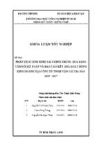 Phân tích tình hình tài chính thông qua bảng cân đối kế toán và báo cáo kết quả hoạt động kinh doanh tại công ty tnhh vận tải gia bảo   