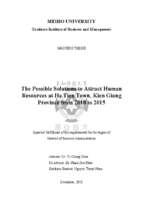 The possible solutions to attract human  resources at ha tien town, kien giang  province from 2010 to 2015