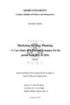 Marketing strategy planning   a case study of s  telecom company for the period from 2011 to  2016