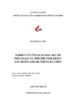 Nghiên cứu ứng dụng máy học để phân đoạn và tính thể tích khối u gan trong ảnh mr ổ bụng ba chiều