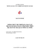 Chống thất thu thuế qua gian lận trị giá hải quan hàng nhập khẩu trên địa bàn cục hải quan tỉnh tây ninh   