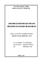 Ảnh hưởng của nhân sinh quan phật giáo đến lối sống của con người việt nam hiện nay   