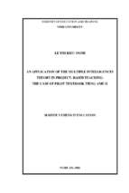 An application of the multiple intelligences theory in projest   based teaching the case of pilot textbook tieng anh 11   master's thesis in education theory and methods of teaching english 60.14.01.11 