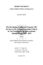 The developing intellectual property (ip)  services in the global integration context  in viet nam during the international  joining period 2010   2015