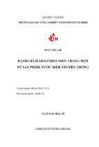 Đánh giá hàm lượng asen trong một số sản phẩm nước mắm truyền thống