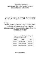 Hoàn thiện kế toán tiền lương phải trả cho người lao động và các khoản trích theo lương tại công ty tnhh đầu tư hn   