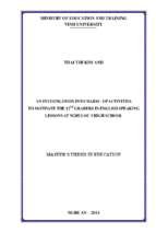 An investigation into warm   up activities to motivate the 12th graders in english speaking lessons at nghi loc 3 high school   master's thesis in education 