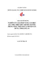 Nghiên cứu giải pháp nâng cao hiệu quả thực hiện tiêu chí môi trường trong nông thôn mới tại huyện tân hưng, tỉnh long an