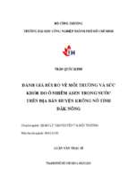 Đánh giá rủi ro về môi trường và sức khỏe do ô nhiễm asen trong nước trên địa bàn  huyện krông nô tỉnh đăk nông   