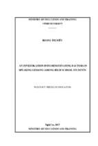 An investigation into demotivating factors in speaking lessons among high school students   