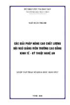 Các giải pháp nâng cao chất lượng đội ngũ giảng viên trường cao đẳng kinh tế   kỹ thuật nghệ an 