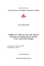 Nghiên cứu chế tạo giấy chỉ thị màu sinh học xác định phenol trong nước thải công nghiệp