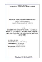 Nghiên cứu ảnh hưởng của các hoạt động giảng dạy và hỗ trợ sinh viên của nhà trường đối với nỗ lực học tập của sinh viên