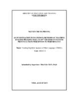 An investigation common methods of teaching english speaking skill to 10th graders in tayninh province from perception to performance   