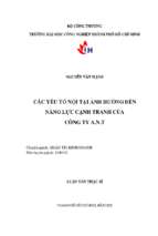 Các yếu tố nội tại ảnh hưởng đến năng lực cạnh tranh của công ty a.n.t