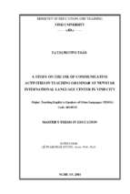 A study on the use of communicative activities in teaching grammar at newstar international language center in vinh city   master's thesis in education 