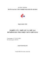 Nghiên cứu, thiết kế và chế tạo mô hình máy phát điện thủy khí năng